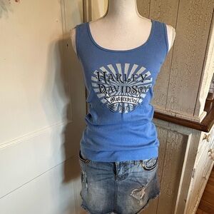 Harley-Davidson Blue Graphic Tank Top